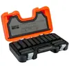 Bahco IRDD-S14 Set de Douilles à Choc Longues, Orange-Noir, 1-2"