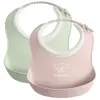 BabyBjörn Mini Bavoir, lot de 2 - Vert pastel/Rose pastel
