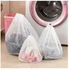 INF Sacs à linge en maille fine, paquet de 3 Blanc