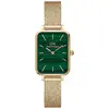 Montre - DANIEL WELLINGTON - Quadro - Doré - Cadran Vert - Étanchéité 3 ATM