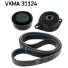 Jeu de courroies trapézoïdales à nervures SKF VKMA 31124