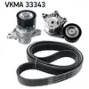 SKF Jeu de courroies trapézoïdales à nervures VKMA 33343 DS3 1004mm 21,36mm