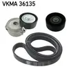 Jeu de courroies trapézoïdales à nervures SKF VKMA 36135