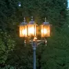 Konstsmide Lampadaire 3 lanternes MILANO en noir et argenté