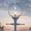 Konstsmide Lampe mât Orion blanc abat-jour sphère transparent