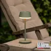 Konstsmide Lampe à poser LED rechargeable Lyon, vert/gris, IP54, varia...