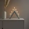 Konstsmide Christmas Chandelier en bois, 7 lampes, hauteur 34cm gris