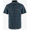 Fjällräven - Övik Travel Shirt SS - Chemise homme Indigo Blue / Dark N...