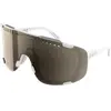 Lunettes POC Devour Wide Fit blanc verre Clarity Trail Light argent