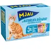 12x85g Mjau Cat Pouch Mixpaket poisson & viande menu en gelée (4 sorte...