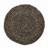 Bazar Bizar Tapis en herbes de mer naturel noir 100x100