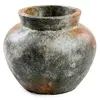 Bazar Bizar Vase en terre cuite antique gris H19