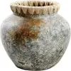 Bazar Bizar Vase en terre cuite antique gris H19