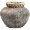 Bazar Bizar Vase en terre cuite antique gris H23