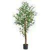 Olivier artificiel 145 cm Plante décorative avec Feuilles et Olives ré...