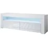 DESIGN AMEUBLEMENT Meuble TV - AKER - 140 x 50,5 x 35cm - Blanc brillant - LED