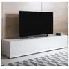 DESIGN AMEUBLEMENT Meuble TV - LUKE H2 - 160 x 32 x 40cm - Blanc Finition brillante - 3 Compartiments