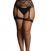 Le Desir Le Désir - Porte-Jarretelles Résille Rayée Taille Queen - Negro