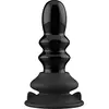 Chrystalino by Shots Plug Anal Vibrant Ribbly en Verre Noir