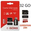 Carte Mémoire Micro SD - ISONIX - 32 Go - Class 10 - Adaptateur Inclus...