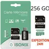 ISONIX Carte Mémoire 256Go Micro-sd256 go SDXC + Lecture Carte 4K
