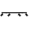 Plafonnier Spot Orientable Noir pour 4 Ampoules GU10 - silamp