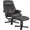 My New Design Fauteuil de relaxation et son repose pieds - nautès - cuir Noir