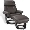 My New Design Fauteuil relax confortable en cuir marron