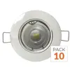Kit Spot LED GU10 encastrable 8W Orientable Rond Blanc (Pack de 10) - ...