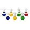 Guirlande Guinguette led 13M 20pcs 6W IP65 Multicolore - Câble Blanc Silamp