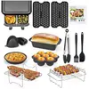 Lot de 13 accessoires de friteuse à air double panier en acier inoxyda...