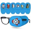 HANLIN 6 pièces Cache Oeil pour Lunettes Bleu Réutilisable Cache Oeil ...