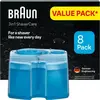 Braun 3in1 ShaverCare, Recharges 3-en-1, Originales, Pour Station SmartCare, Nettoie 10x Mieux Que L’eau, Formule Avec Un Parfum Frais De Citron, Pour Un Nettoyage Hygiénique Des Rasoirs, Pack De 8