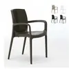 Grand Soleil - 18 Chaises de Jardin accoudoirs Poly-rotin Boheme Marron
