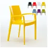 Chaise polypropylène empilable avec accoudoirs salle à manger Cream Gr...