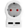 skross Adaptateur de Voyage Royaume Uni Type G avec USB-A USB-C 20W Blanc