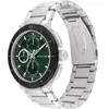 Montre En Acier Inoxydable Ã Cadran Vert Lorenzo Watch/Silver