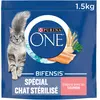 PURINA ONE Croquettes saumon - Spécial chat stérilisé - 1.5 kg