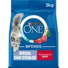 PURINA ONE Croquettes au boeuf et au blé - Pour chat adulte stérilisé - 3 kg