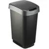 SUNDIS Rotho Poubelle Twist 25 L à ouverture 2 positions noir et gris anthracite