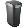 Rotho Poubelle rectangulaire TWIST - 50 L - Noit et anthracite
