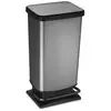 SUNDIS Poubelle de cuisine Paso 40 L - Décor carbone - Ouverture pédale