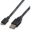 Câble USB2.0 ROLINE - A-MICROB - 1,8M - Transfert de données jusqu'à 480 Mbit/s