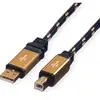 Roline Gold - Câble USB - USB (M) pour USB type B (M) - USB 2.0 - 3 m - noir, or