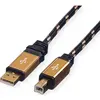 Câble USB ROLINE - 11.02.8805 - Noir - Double blindage - Contacts dorés - 4.5m