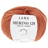 Pelote de laine à tricoter MERINO 120 - Lang Yarns Orange (211) - Oran...