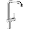 Mitigeur d'évier KWC Bevo e Bec orientable Saillie 220 mm poignée latérale inox brossé