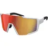 Lunettes Scott Shield blanches avec verres à effet miroir Red Chrome