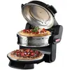 123 DESIGN Four À Pizza Double 927,Four À Pizza Avec 5 Niveaux De Cuisson,2 Plaques Réfractaires Anti-Adhésives,2 Lames En Bois Incluses,Max