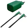 Hune Eco Avec Câble Usb C Vers Lightning Chargeur Mural Usb-a Et Usb-c 20w